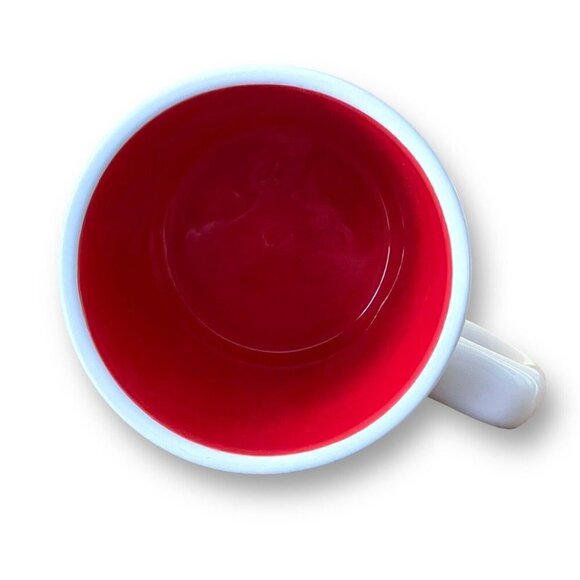 Magenta Rae Dunn Christmas Mug White Red Travel Camper Trailer Black Lab Dog - Picture 3 of 4